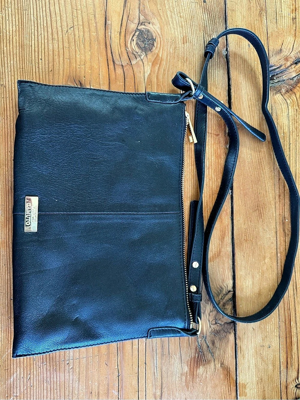 Vince Camuto Black Leather Crossbody Bag